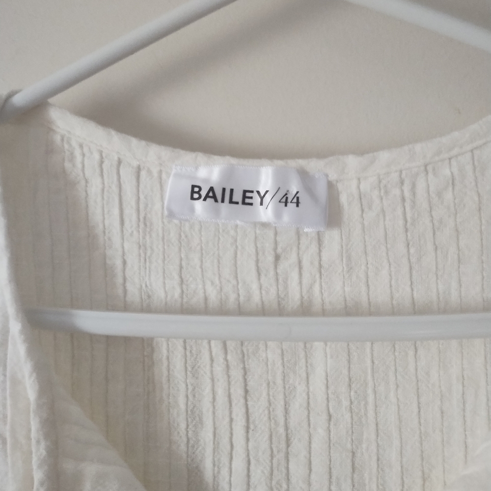 Pretty BAILEY 44 White Cotton Eyelet Flutter Sleeve Blouse L - Picture 2 of 5